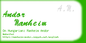 andor manheim business card